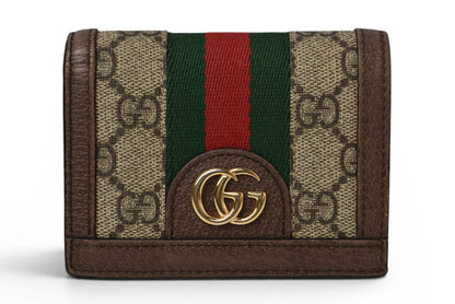 グッチ ミニ財布/二つ折り GUCCI 折財布 GGブラウン/ベージュ523155 Ophidia/オフィディア GGスプリーム【中古】