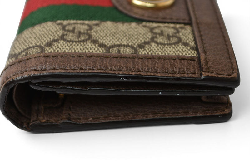 グッチ ミニ財布/二つ折り GUCCI 折財布 GGブラウン/ベージュ523155 Ophidia/オフィディア GGスプリーム【中古】