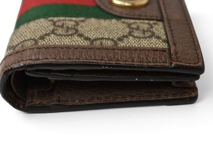 グッチ ミニ財布/二つ折り GUCCI 折財布 GGブラウン/ベージュ523155 Ophidia/オフィディア GGスプリーム【中古】