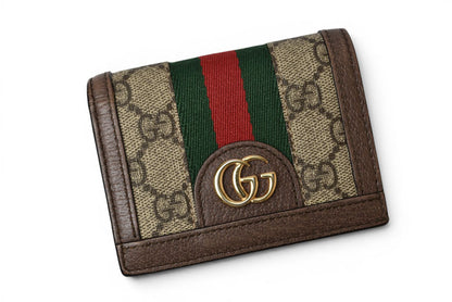 グッチ ミニ財布/二つ折り GUCCI 折財布 GGブラウン/ベージュ523155 Ophidia/オフィディア GGスプリーム【中古】