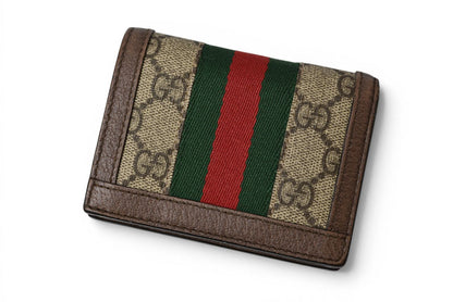 グッチ ミニ財布/二つ折り GUCCI 折財布 GGブラウン/ベージュ523155 Ophidia/オフィディア GGスプリーム【中古】