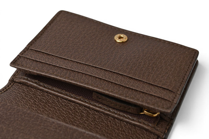 グッチ ミニ財布/二つ折り GUCCI 折財布 GGブラウン/ベージュ523155 Ophidia/オフィディア GGスプリーム【中古】
