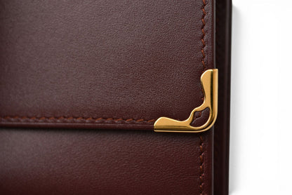 カルティエ 財布/三つ折り ヴィンテージ Cartier 長財布 マスト ドゥ カルティエ ボルドー がま口付【中古】