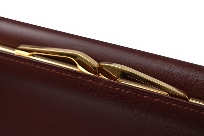カルティエ 財布/三つ折り ヴィンテージ Cartier 長財布 マスト ドゥ カルティエ ボルドー がま口付【中古】