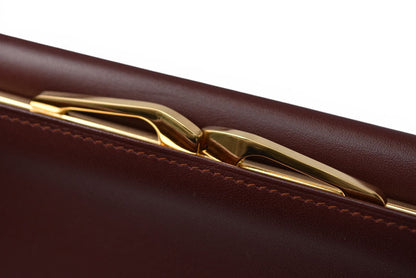 カルティエ 財布/三つ折り ヴィンテージ Cartier 長財布 マスト ドゥ カルティエ ボルドー がま口付【中古】