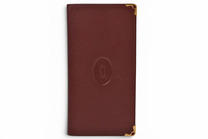 カルティエ 財布 メンズ Cartier 長財布 レザー マスト ドゥ カルティエ ボルドー L3000003【中古】
