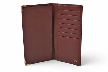 カルティエ 財布 メンズ Cartier 長財布 レザー マスト ドゥ カルティエ ボルドー L3000003【中古】