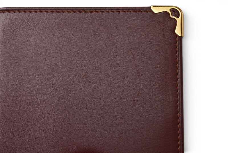 カルティエ 財布 メンズ Cartier 長財布 レザー マスト ドゥ カルティエ ボルドー L3000003【中古】