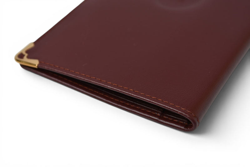 カルティエ 財布 メンズ Cartier 長財布 レザー マスト ドゥ カルティエ ボルドー L3000003【中古】