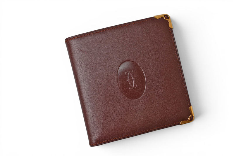 カルティエ 折財布/二つ折り財布 ヴィンテージ Cartier メンズ マスト ドゥ カルティエ ボルドー 73184192【中古】