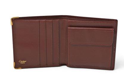 カルティエ 折財布/二つ折り財布 ヴィンテージ Cartier メンズ マスト ドゥ カルティエ ボルドー 73184192【中古】