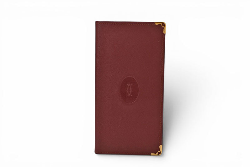 カルティエ 財布 メンズ Cartier 長財布 レザー マスト ドゥ カルティエ ボルドー L3000003【中古】