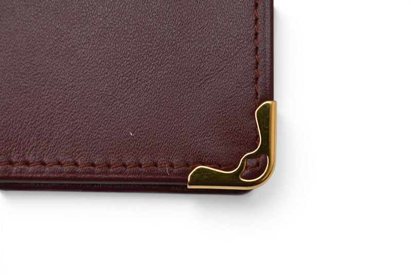 カルティエ 財布 メンズ Cartier 長財布 レザー マスト ドゥ カルティエ ボルドー L3000003【中古】