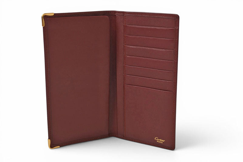 カルティエ 財布 メンズ Cartier 長財布 レザー マスト ドゥ カルティエ ボルドー L3000003【中古】