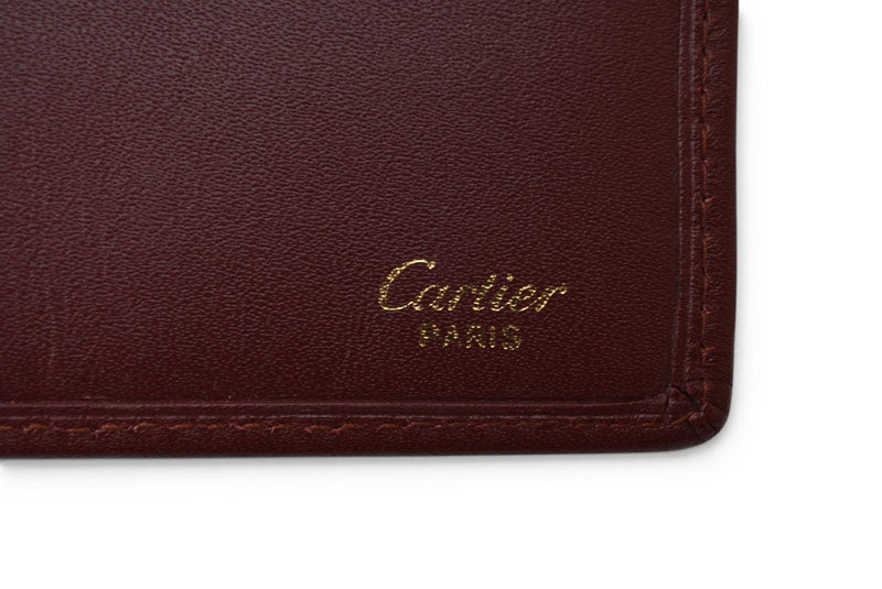 カルティエ 財布 メンズ Cartier 長財布 レザー マスト ドゥ カルティエ ボルドー L3000003【中古】