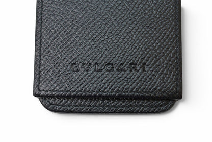 ブルガリ カードケース/名刺入れ メンズ グレインレザー ブラック BVLGARI 26242【中古】