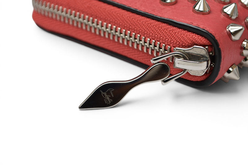 クリスチャンルブタン 財布 Christian louboutin 長財布/Panettone Zipped ベゴニア/シルバー 1185059【中古】