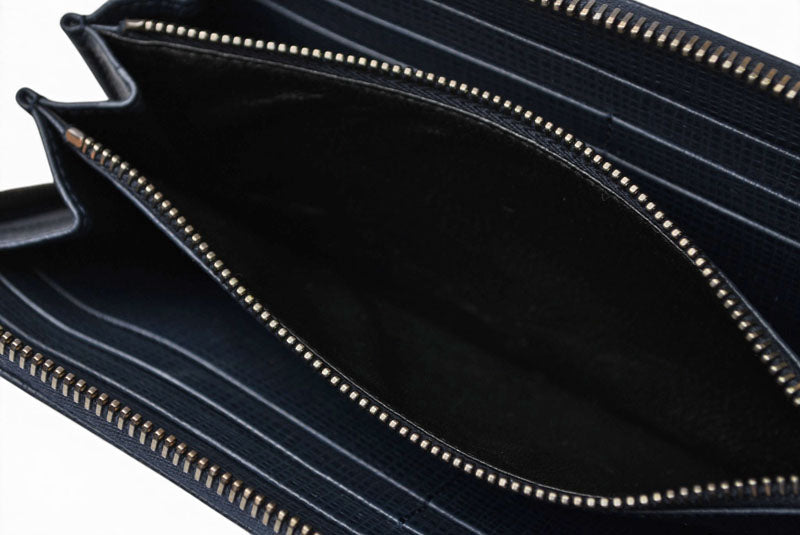 トッズ 財布 TOD'S 長財布 ラウンドファスナー式 メタルロゴ ネイビー XAMLCTA0400NPHU820【中古】