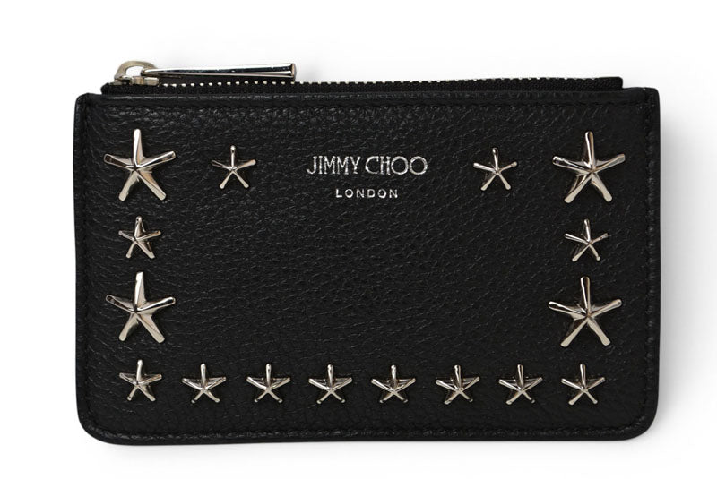 ジミーチュウ キーケース/コインケース NANCY UUF レザー スタースタッズ ブラック/シルバー JIMMY CHOO【中古】