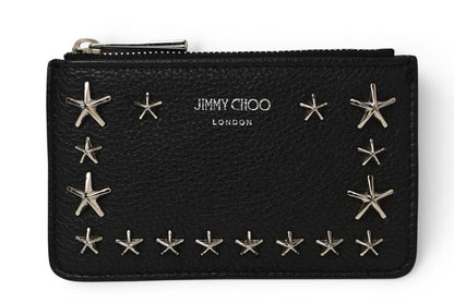 ジミーチュウ キーケース/コインケース NANCY UUF レザー スタースタッズ ブラック/シルバー JIMMY CHOO【中古】