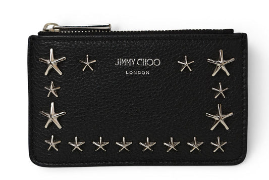 ジミーチュウ キーケース/コインケース NANCY UUF レザー スタースタッズ ブラック/シルバー JIMMY CHOO【中古】