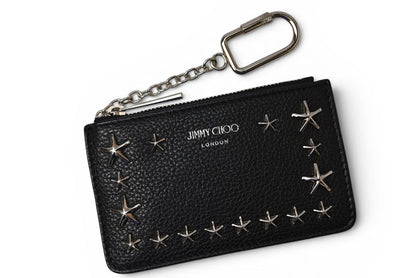 ジミーチュウ キーケース/コインケース NANCY UUF レザー スタースタッズ ブラック/シルバー JIMMY CHOO【中古】