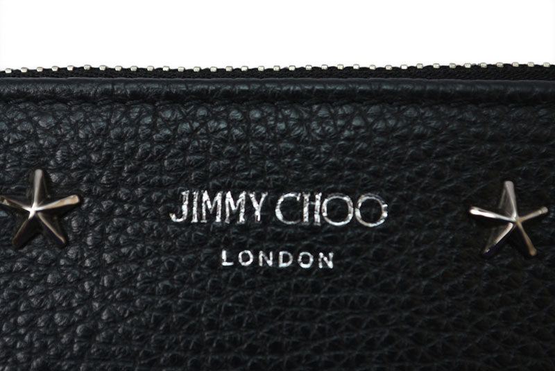 ジミーチュウ キーケース/コインケース NANCY UUF レザー スタースタッズ ブラック/シルバー JIMMY CHOO【中古】