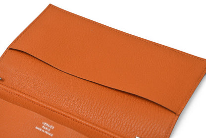 エルメス アジェンダ/手帳カバー/ダイアリー HERMES ノートブックカバー シェーブル オレンジ　□N刻印【中古】