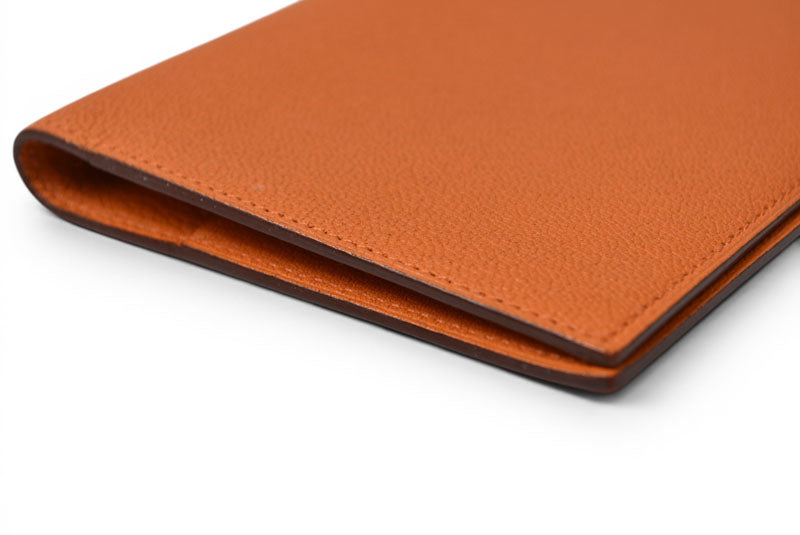 エルメス アジェンダ/手帳カバー/ダイアリー HERMES ノートブックカバー シェーブル オレンジ　□N刻印【中古】