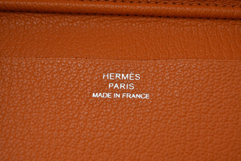 エルメス アジェンダ/手帳カバー/ダイアリー HERMES ノートブックカバー シェーブル オレンジ　□N刻印【中古】