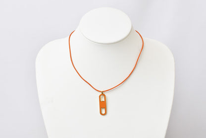 エルメス チョーカー/ネックレス HERMES シェーヌダンクル マイヨン オレンジ/シルバー ヴィンテージ【中古