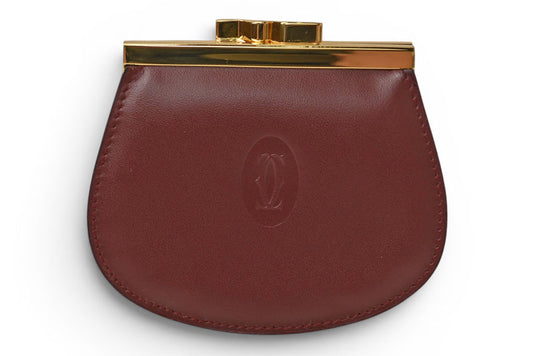 カルティエ コインケース/小銭入れ Cartier ヴィンテージ 財布/がま口 マスト ドゥ カルティエ ボルドー L300009【中古】