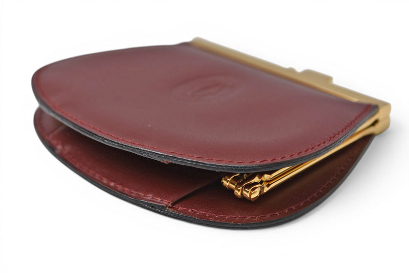 カルティエ コインケース/小銭入れ Cartier ヴィンテージ 財布/がま口 マスト ドゥ カルティエ ボルドー L300009【中古】