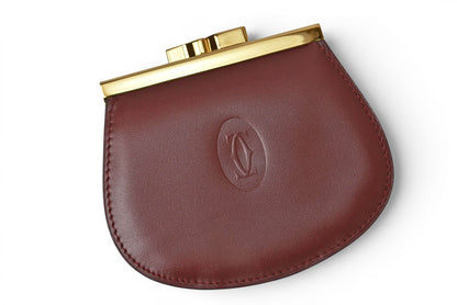 カルティエ コインケース/小銭入れ Cartier ヴィンテージ 財布/がま口 マスト ドゥ カルティエ ボルドー L300009【中古】