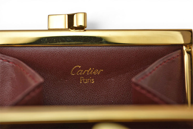 カルティエ コインケース/小銭入れ Cartier ヴィンテージ 財布/がま口 マスト ドゥ カルティエ ボルドー L300009【中古】
