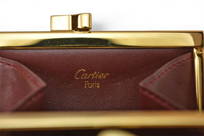カルティエ コインケース/小銭入れ Cartier ヴィンテージ 財布/がま口 マスト ドゥ カルティエ ボルドー L300009【中古】
