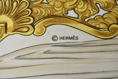 エルメス カレ90 スカーフ HERMES ヴィンテージ スカーフ ETRIERS/鐙の幻想 ブルー レディース【中古】