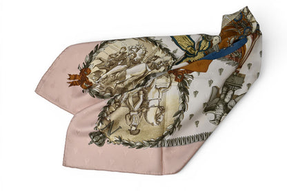 エルメス カレ90 スカーフ ヴィンテージ HERMES ナポレオン/蜂 ピンクベージュ/ホワイト レディース【中古】