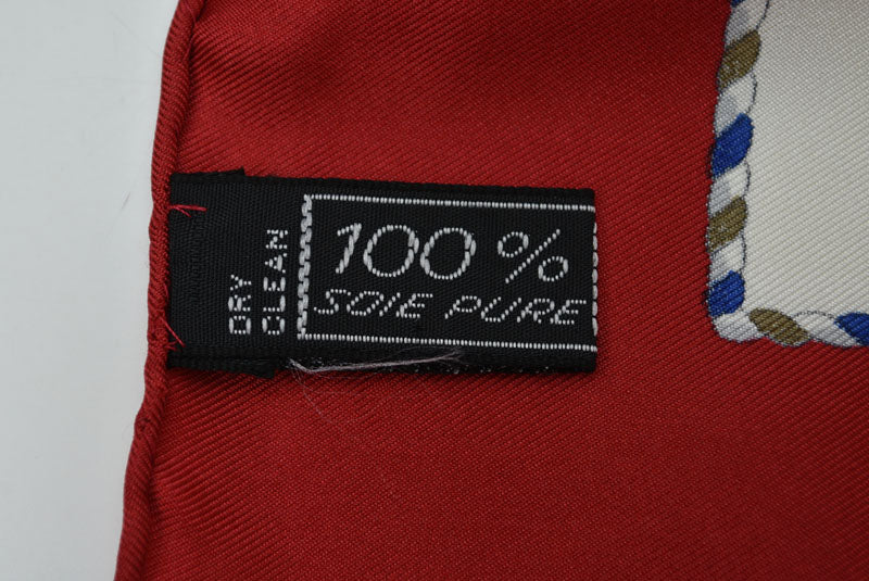 セリーヌ スカーフ ヴィンテージ CELINE スカーフ 太鼓 シルク レッド/ホワイト レディース【中古】