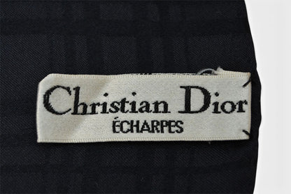 クリスチャンディオール スカーフ ヴィンテージ Christian Dior CDロゴ フラワー柄 ブラック【中古】