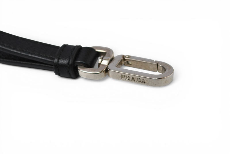 プラダ クラッチバッグ/セカンドバッグ 2NE007 ナイロン/レザー ネイビー/ブラック ポーチ ハンドストラップ付 PRADA メンズ/レディース【中古】