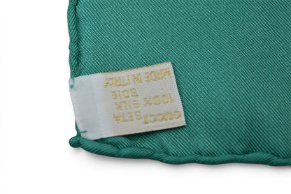 グッチ スカーフ GUCCI ヴィンテージ シルクスカーフ 熱帯魚モチーフ グリーン/ホワイト 1990年代【中古】