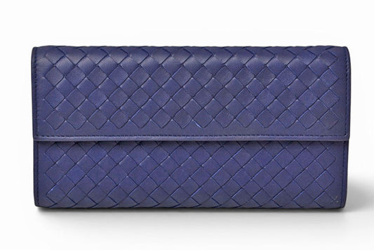 ボッテガヴェネタ 財布 BOTTEGA VENETA 長財布/コンチネンタルウォレット ダークパープル 150509【中古】