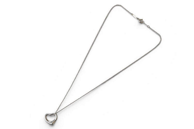 ティファニー ネックレス/ペンダント シルバー TIFFANY&Co. エルサ・ペレッティ オープンハートモチーフ 幅1.5cm【中古】