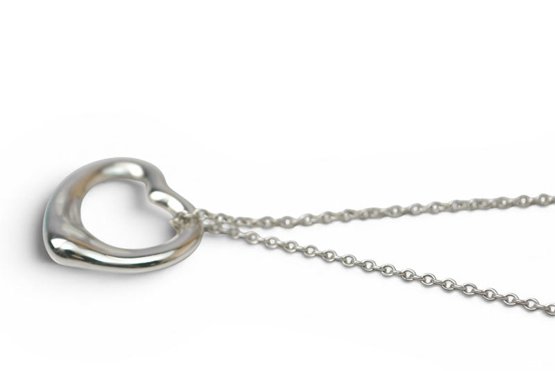ティファニー ネックレス/ペンダント シルバー TIFFANY&Co. エルサ・ペレッティ オープンハートモチーフ 幅1.5cm【中古】