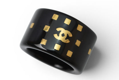 シャネル リング/指輪 CHANEL ヴィンテージ ココマーク ブラック/ゴールド 13号【中古】