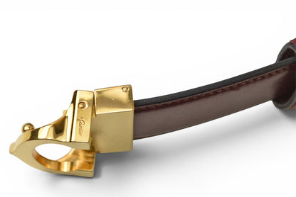 カルティエ ベルト ヴィンテージ レザー Cartier マスト ドゥ カルティエ ボルドー【中古】