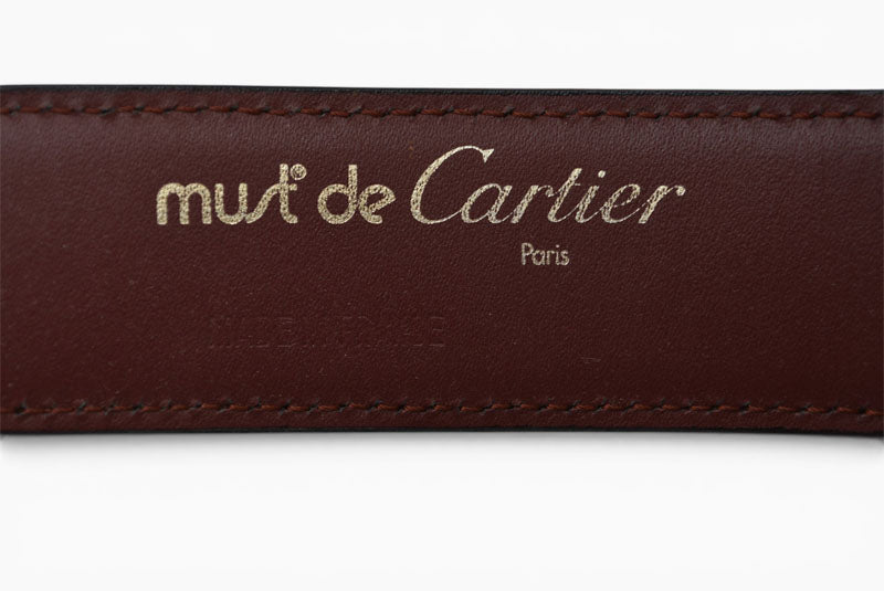 カルティエ ベルト ヴィンテージ レザー Cartier マスト ドゥ カルティエ ボルドー【中古】