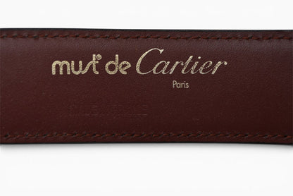 カルティエ ベルト ヴィンテージ レザー Cartier マスト ドゥ カルティエ ボルドー【中古】