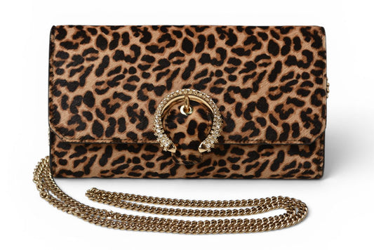 ジミーチュウ チェーンウォレット/クラッチバッグ/ショルダーバッグ JIMMY CHOO レオパードプリント/ハラコ【中古】